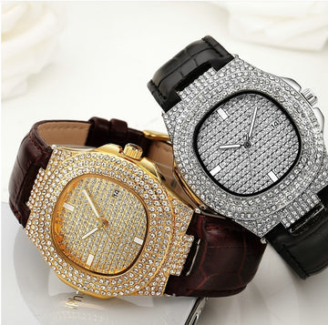 Luxury Quartz Diamond Watch – Elegant Women's Belt Strap Timepiece