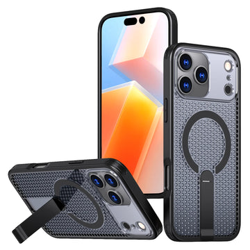 MagSafe Magnetic iPhone 17 Case – Anti-Drop Honeycomb Heat Dissipation Cover with Stand (17/17 Air/17 Pro/17 Pro Max)