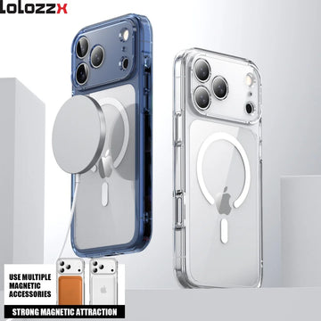 Shockproof Transparent Magnetic Case for iPhone 17 Pro Max / 17 Pro / 17 Air | TPU+PC MagSafe Wireless