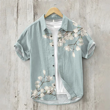 Linen Men's Hawaiian Shirt – Breathable Oversized Summer Shirt | XS–5XL