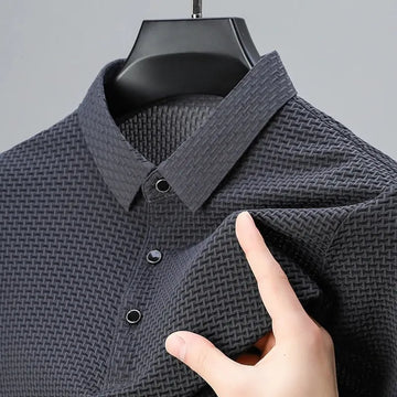 2024 Summer Men's Casual Polo Shirt – Breathable Solid Color Golf & Business Short Sleeve Top