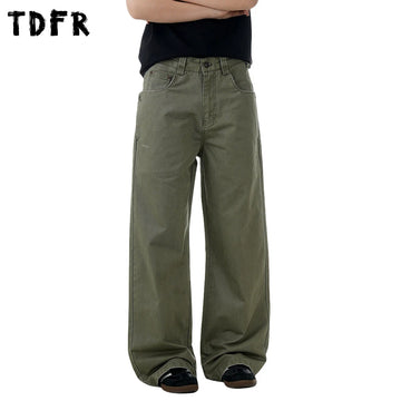 Men’s Ripped Cargo Pants – Retro Streetwear Loose Fit Trousers