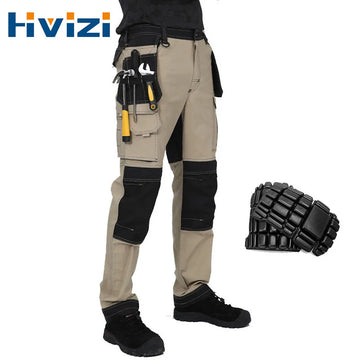 Men's Workwear Cargo Pants – Multi-Pocket Outdoor Joggers with Knee Pads