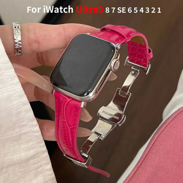 Luxury Metal Strap for Apple Watch – Fashion Buckle Band for Series 9/SE/8/7/Ultra (49mm, 45mm, 42mm, 38mm)