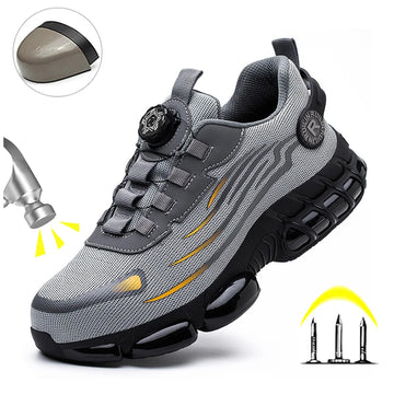 Indestructible Steel Toe Safety Shoes – Men's Slip & Abrasion Resistant Work Sneakers
