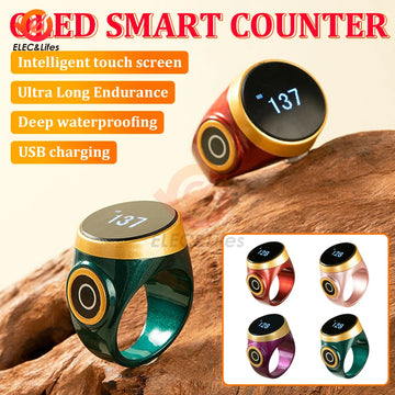1Pcs Smart Tasbih Tally Counter Ring with Bluetooth – Digital Tasbeeh & 5 Prayer Time Reminder for Muslims