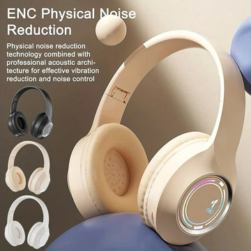 Bluetooth Headphones Over-Ear – Wireless Hi-Fi Bass Stereo Headset with Microphone for Music & Gaming
