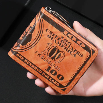 Fashionable Men's Leather Wallet with US Dollar Design – Stylish & Functional Bifold Wallet for Daily Use