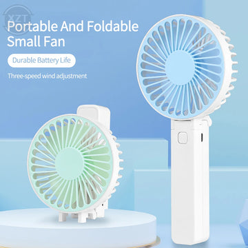 Portable Mini Air Cooler Fan – USB Rechargeable Folding Handheld & Desktop Fan