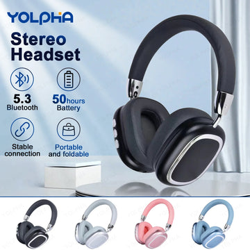 Wireless Bluetooth Over-Ear Headphones with Mic – Foldable Stereo Headset for Phone & PC