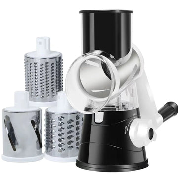 Manual Vegetable Cutter & Cheese Slicer – Kitchen Chopper with 3 Sharp Drums