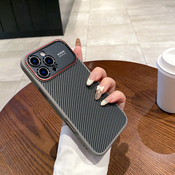 Luxury Carbon Fiber Magnetic iPhone Case – Shockproof Cover with Lens Protection (14/15/16/17 Pro Max)