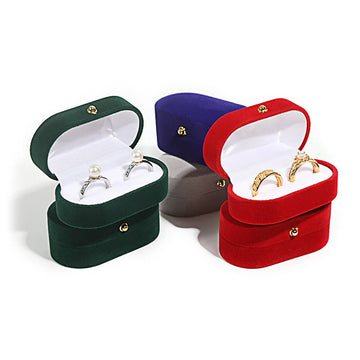 1pcs Velvet Wedding Ring Pair Box – Elegant Jewelry Storage Box