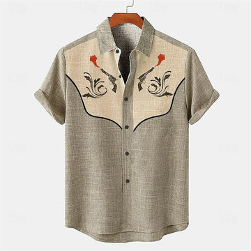 Men's 100% Linen Striped Short Sleeve Shirt – Japanese Stand Collar Summer Casual Top