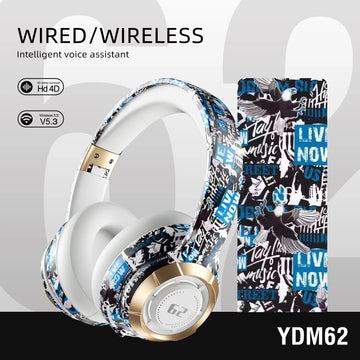 TWS Bluetooth 5.3 Headphones – Hi-Res Audio Over-Ear Wireless Studio Monitor DJ Headset with TF Card Support