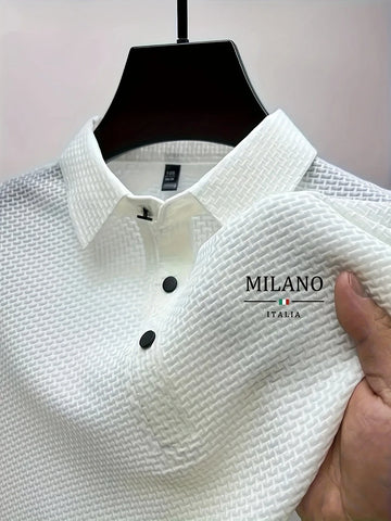 Classic Men's Casual Polo Shirt – Soft Breathable Quick-Dry Milan Pattern T-Shirt Top
