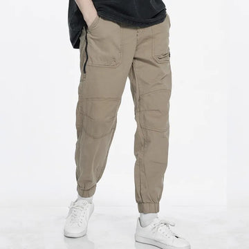 Men's Slim Fit Solid Color Cargo Pants – Fashion Streetwear Ankle-Length Trousers