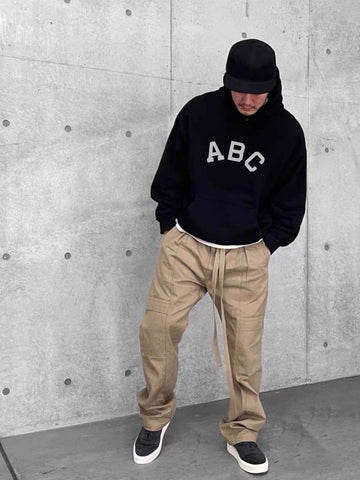 Fashion Solid Color Letter Lovers Fleece Hoodie High Street