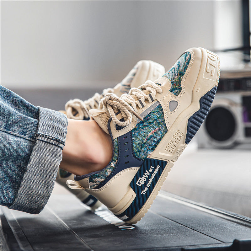 Men’s Chunky Thick Sole Sneakers – Casual Streetwear Sports Shoes