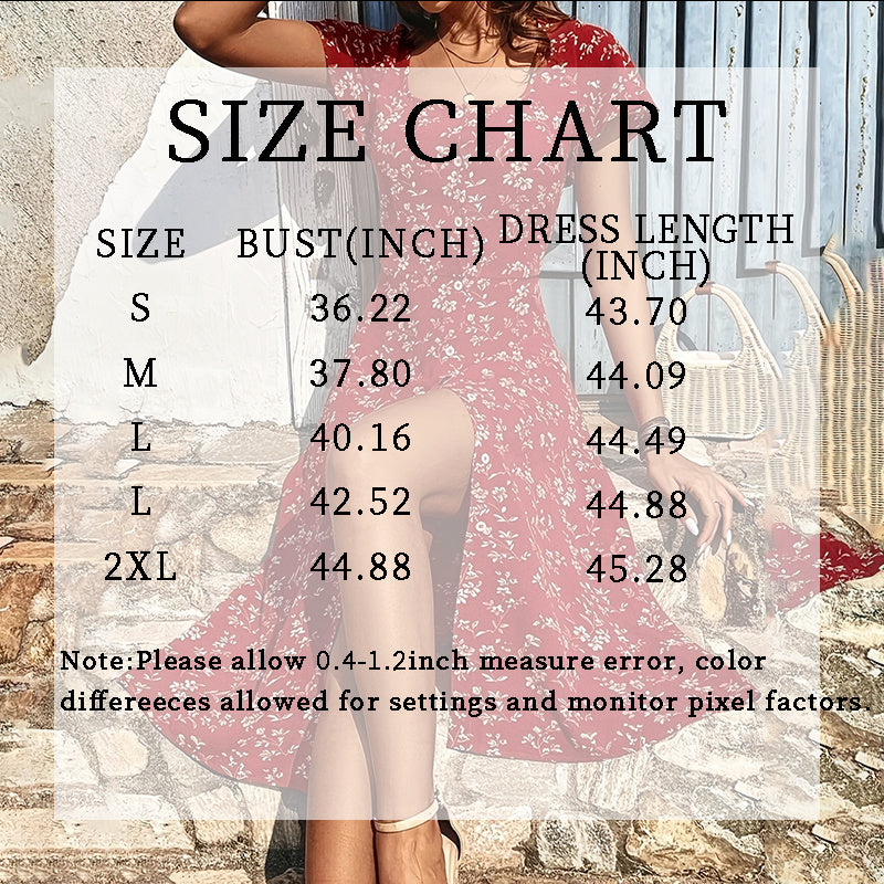Women’s Summer Floral Maxi Dress – Button-Up Split Long Flowy Boho Beach Party Dress