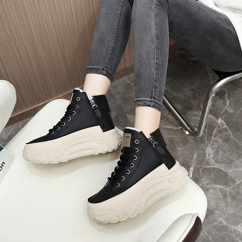 Velvet Warm Cotton Shoes for Women – Casual Winter Leisure Sports Sneakers