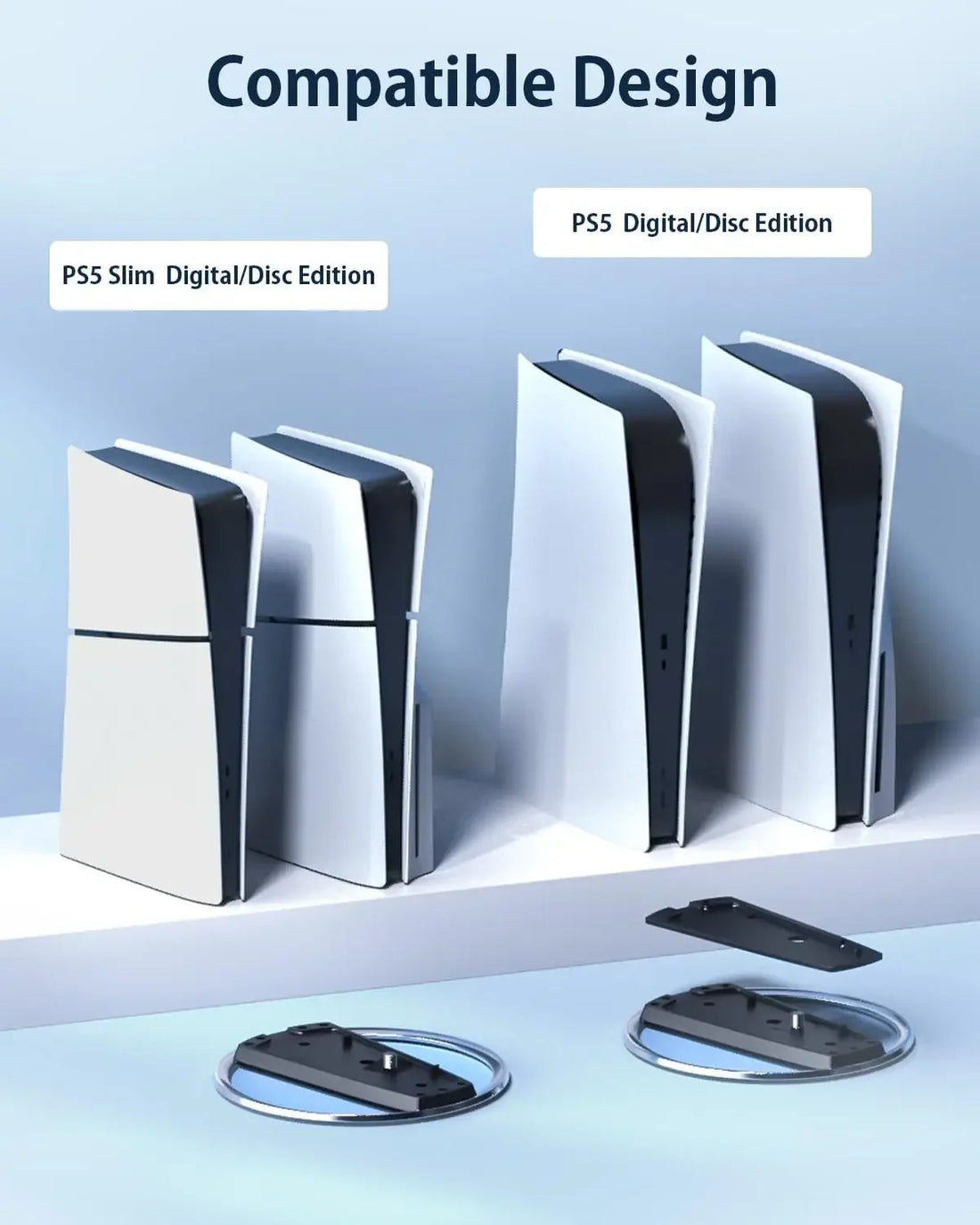 Vertical Stand For PS5 Pro/Slim Game Console Anti-Slip Cooling Base Stand For PS5 Disc/Digital Edition Host Gaming Accessories