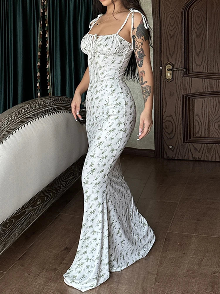 Sexy Floral Bodycon Beach Dress – Women's Summer Vacation Sheath Dress