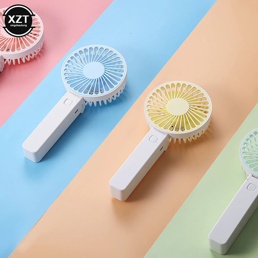 Portable Mini Air Cooler Fan – USB Rechargeable Folding Handheld & Desktop Fan