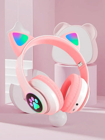 Jerry 5.0 Wireless Headband Headphones – Cat Ear Design, Long Battery Life, High-Quality Sound for Music & Gaming