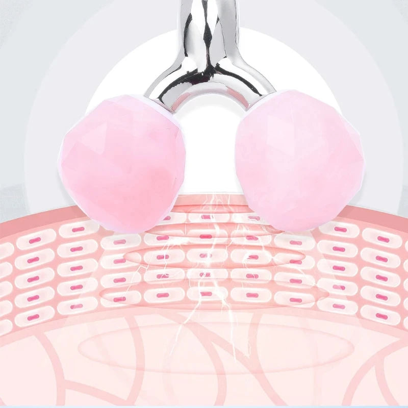 3D Rose Quartz Jade Roller – Facial Massager for Face Lift & Wrinkle Removal