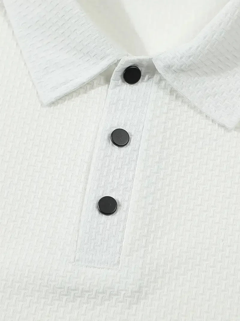 Classic Men's Casual Polo Shirt – Soft Breathable Quick-Dry Milan Pattern T-Shirt Top