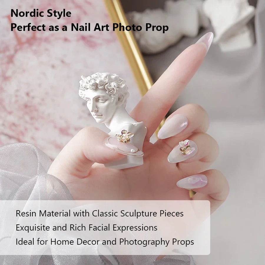 Nail Art Mini Statue – Photography Display Prop for Gel Polish Tips & Nail Design
