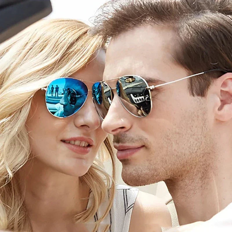 2024 Anti Reflective Vintage Pilot Sunglasses – Fashionable Multi-Color Unisex Sunscreen Glasses