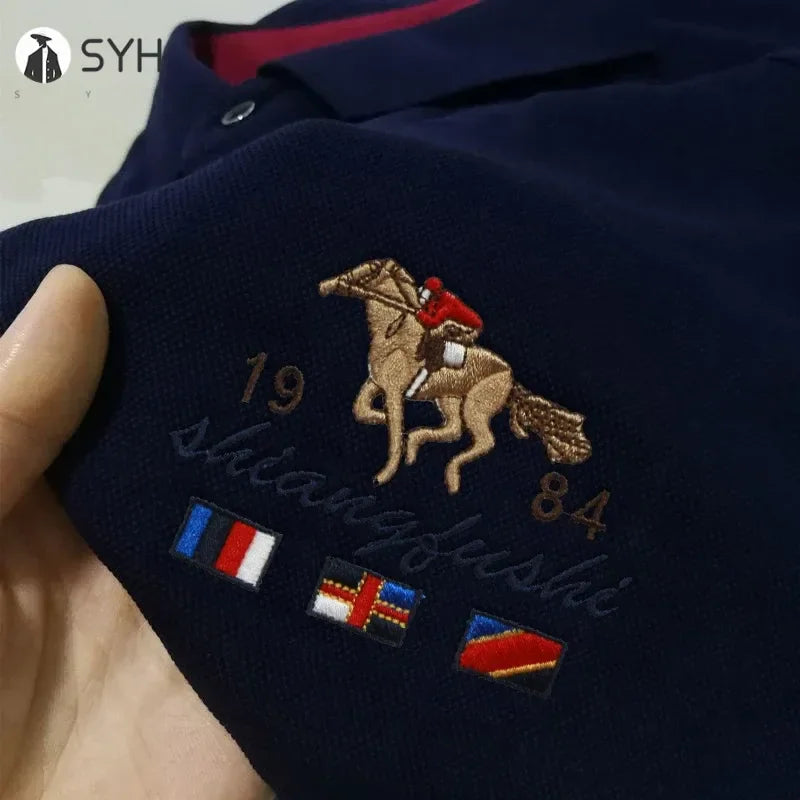 Men's Casual Fashion Polo Shirt – Breathable Comfortable Embroidered Short Sleeve Top