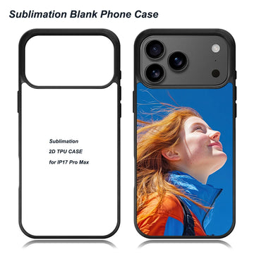 For iPhone 17 Pro Max / 17Air 2D TPU Sublimation Phone Case – Shockproof Soft Blank Cover with Aluminum Sheet (10pcs/lot)