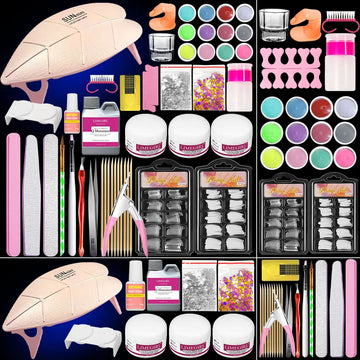Professional Acrylic Nail Art Kit – Glitter Powder & DIY Practice Tools for Manicure