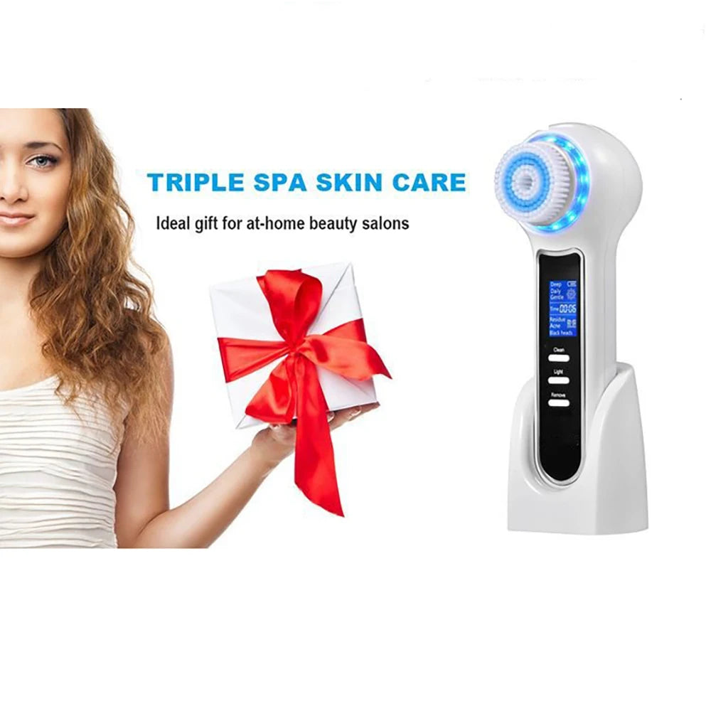 Electric Facial Washer & Exfoliator – Rotating Brush for Deep Cleansing & Massage