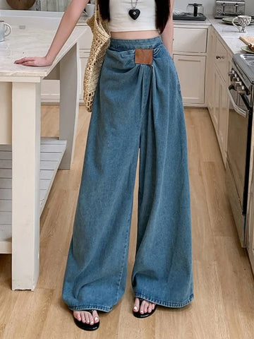 American High Waisted Wide Leg Jeans for Women – 2025 Floor-Length Loose Fit