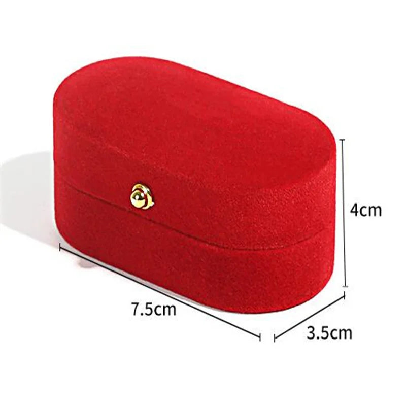 1pcs Velvet Wedding Ring Pair Box – Elegant Jewelry Storage Box