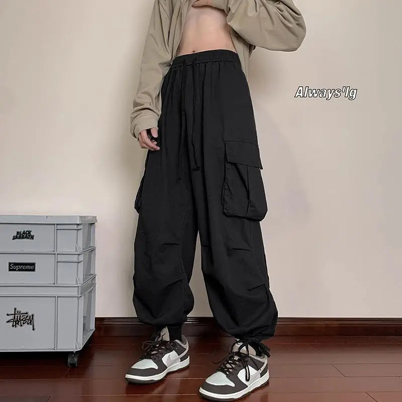 Men's Loose Fit Cargo Pants – Hip Hop Streetwear Casual Sports Pants for All Seasons
