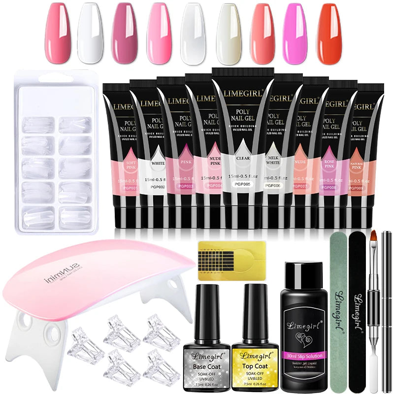 15ml Nail Gel Kit – Quick Extension Polymer Gel & Acrylic Nail Art Tools Set