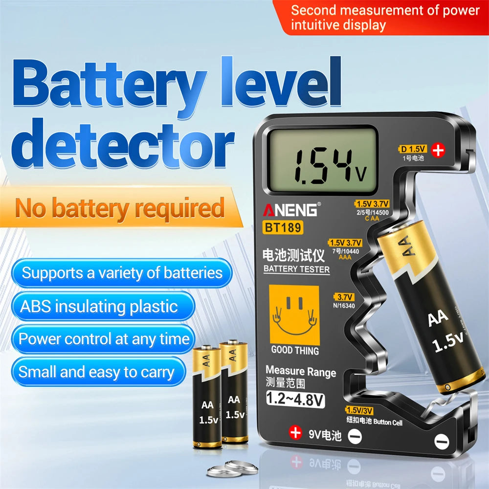 lUltra-Small LCD Battery Tester – Universal for 9V, AA, AAA & Button Cell