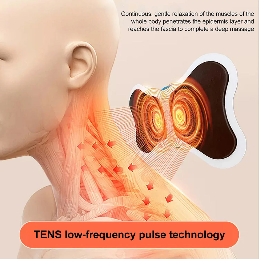 Mini Electric Neck Massager – EMS Cervical Massage Patch with 8 Modes for Pain Relief & Relaxation