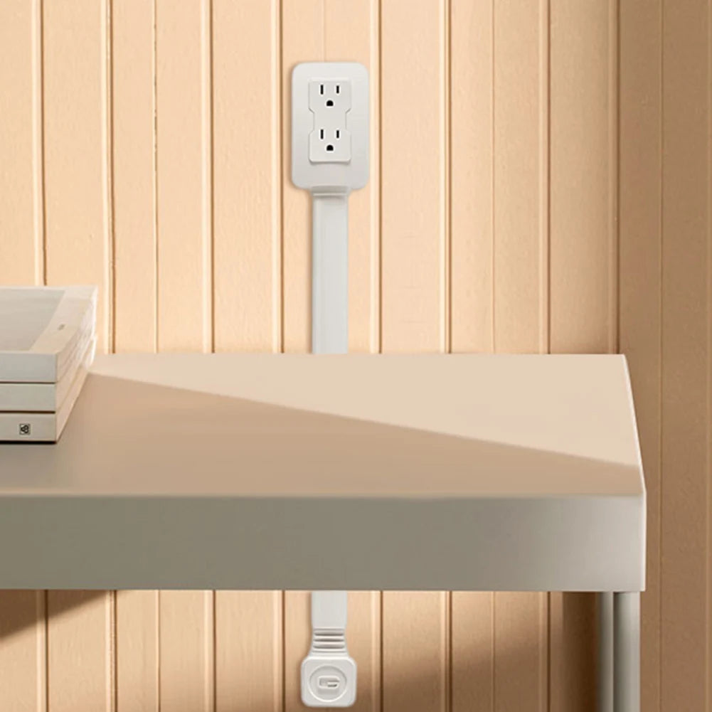 42/75cm Wall Outlet Extender with USB-A & USB-C – Power Cable for Travel, Dorm & Nightstand