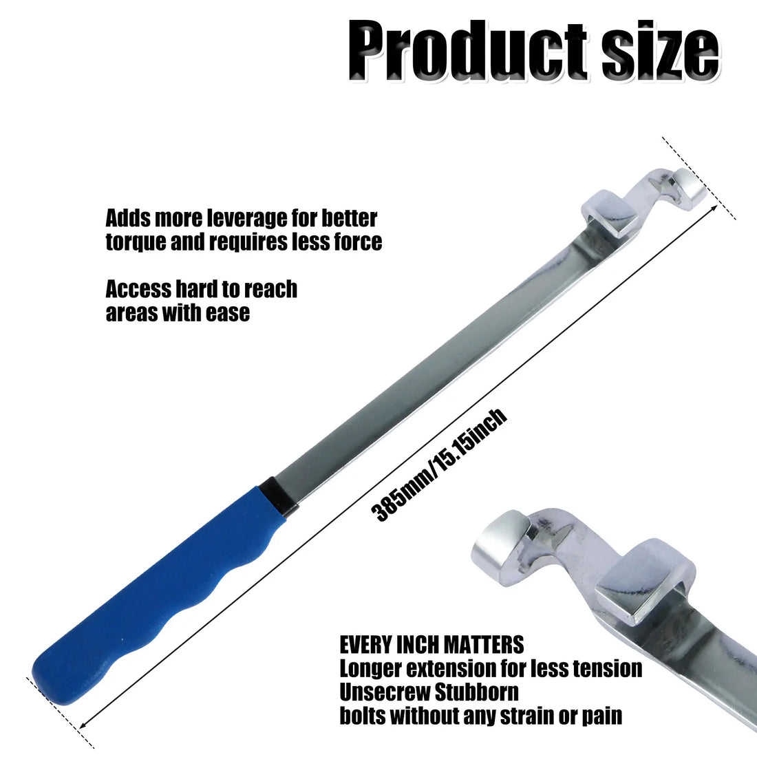 15-Inch Wrench Extender Tool Bar – Universal Torque Adaptor & Amplifier