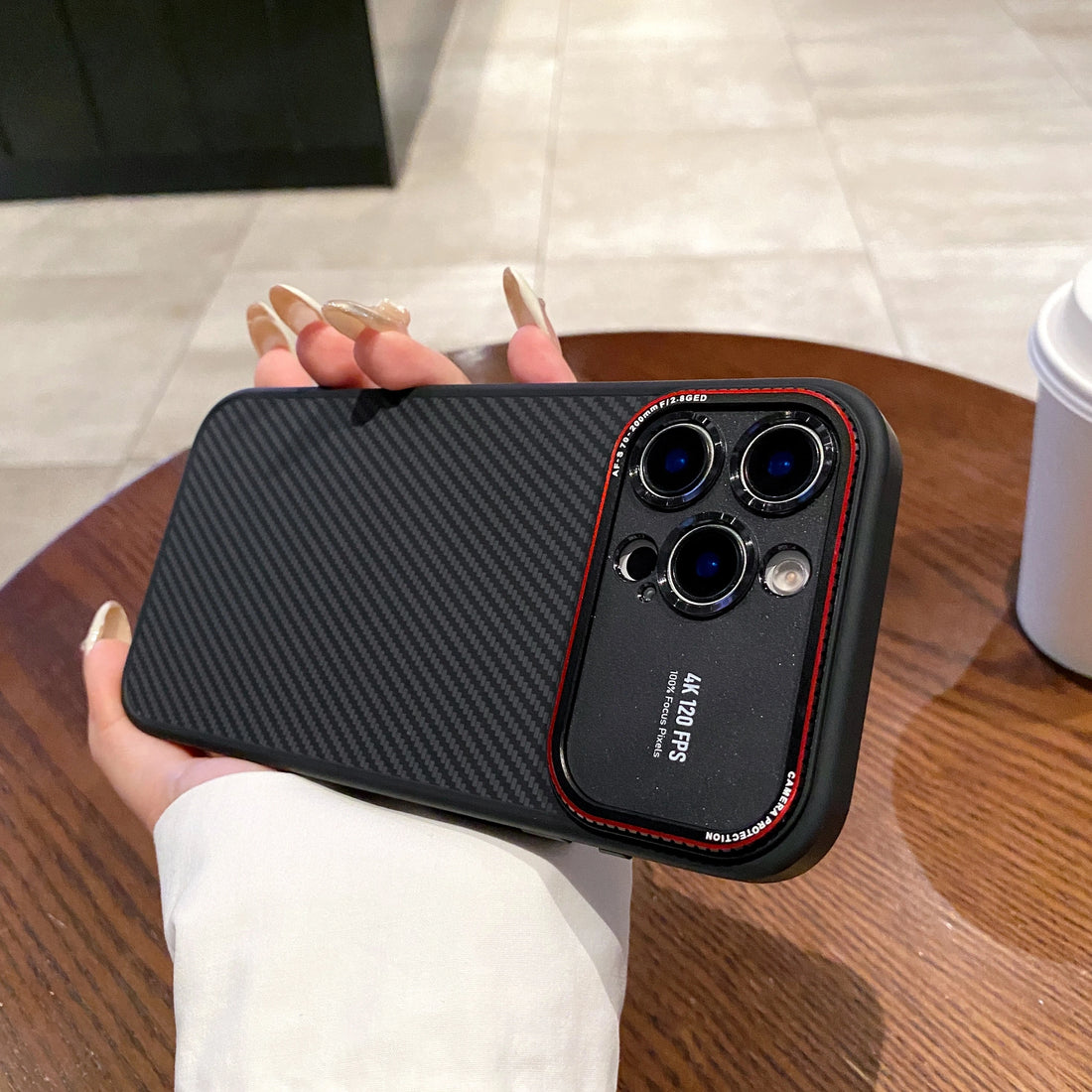 Luxury Carbon Fiber Magnetic iPhone Case – Shockproof Cover with Lens Protection (14/15/16/17 Pro Max)