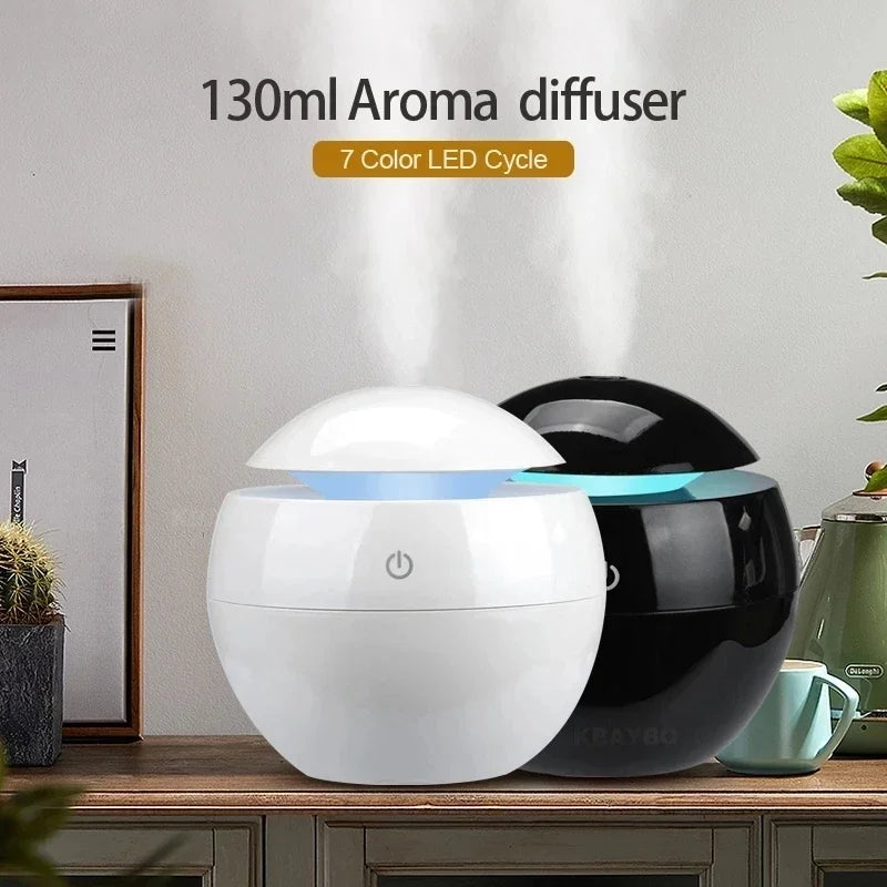 USB Rechargeable Ultrasonic Air Humidifier – Essential Oil Diffuser for Home & Office
