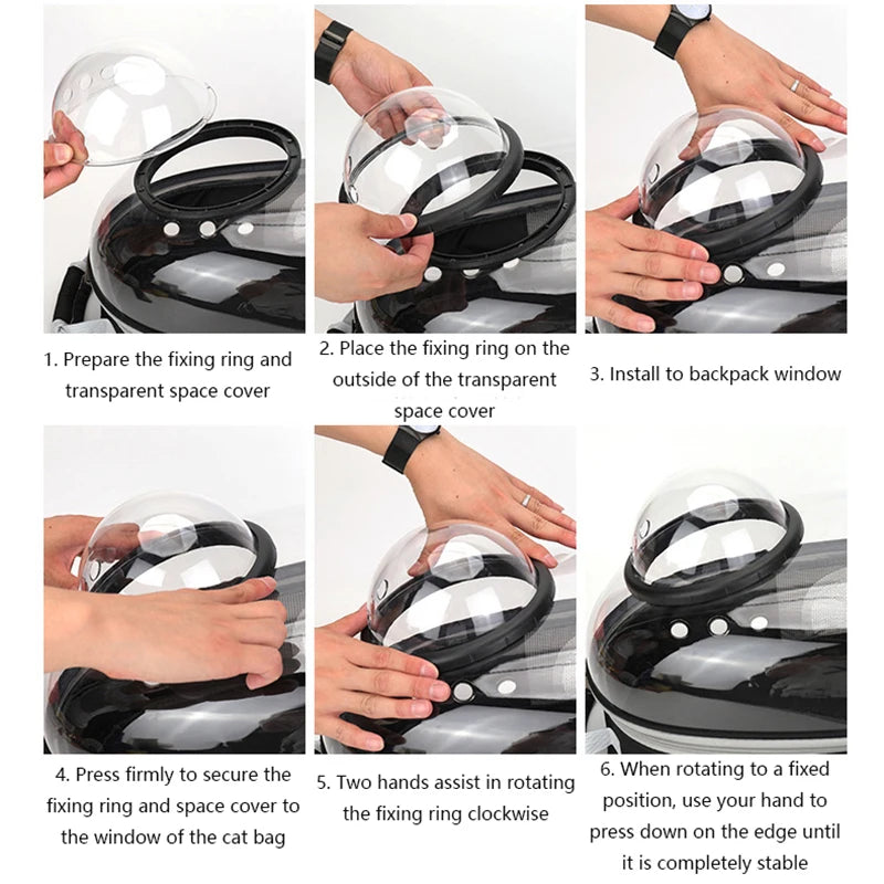 Pet Cat Carrying Bag – Space Capsule Pet Backpack, Breathable & Portable for Cats & Small Dogs