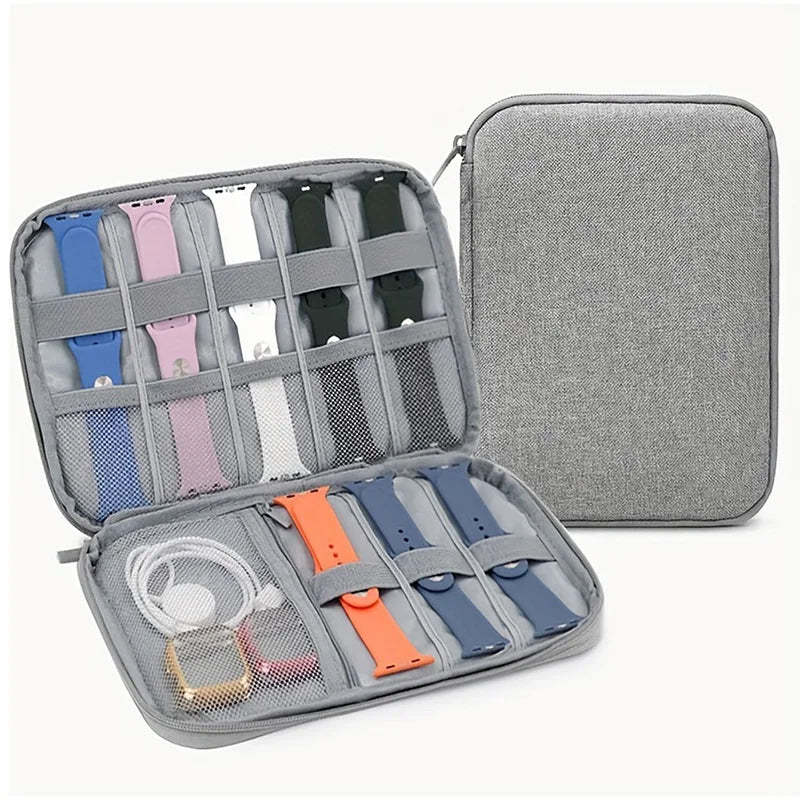 Watchband Storage Box for Apple Watch – Strap Case & Travel Organizer with Data Cable Compartment