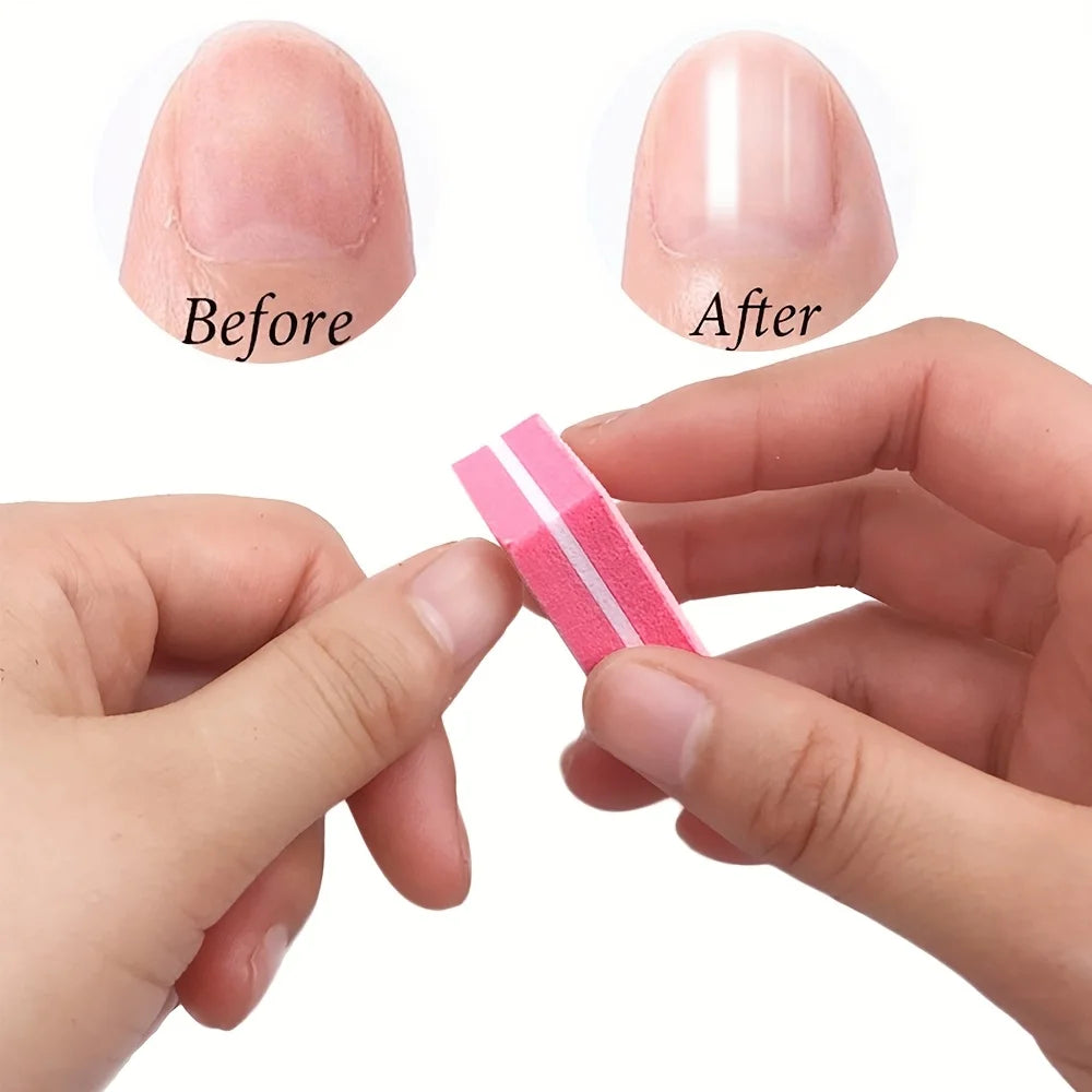 30PCS Pink Nail Art Kit – Mini Nail Files, Buffers & Sticks for DIY Nail Design